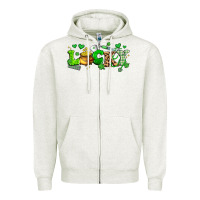 Oatmeal Heather lucky nurse Zipper Hoodie - Artiststas