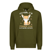 Army Green i'm really a fennec fox in a human costume funny gift t shirt Premium Hoodie - trangStudio