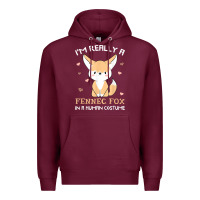 Burgundy i'm really a fennec fox in a human costume funny gift t shirt Premium Hoodie - trangStudio