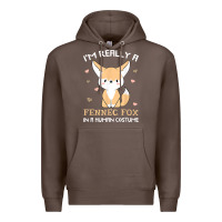 Coffee i'm really a fennec fox in a human costume funny gift t shirt Premium Hoodie - trangStudio