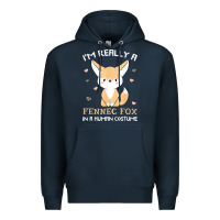 Navy i'm really a fennec fox in a human costume funny gift t shirt Premium Hoodie - trangStudio