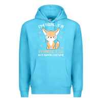 Ocean Blue i'm really a fennec fox in a human costume funny gift t shirt Premium Hoodie - trangStudio