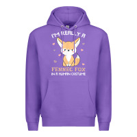 Purple i'm really a fennec fox in a human costume funny gift t shirt Premium Hoodie - trangStudio