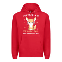 Red i'm really a fennec fox in a human costume funny gift t shirt Premium Hoodie - trangStudio