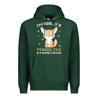 Sports Green i'm really a fennec fox in a human costume funny gift t shirt Premium Hoodie - trangStudio
