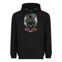 Black nail tech life messy bun Heavyweight Hoodie - BarkalooDesign