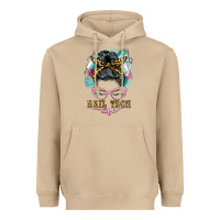 Mushroom nail tech life messy bun Heavyweight Hoodie - BarkalooDesign