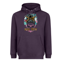 Plum nail tech life messy bun Heavyweight Hoodie - BarkalooDesign