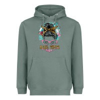 Sage nail tech life messy bun Heavyweight Hoodie - BarkalooDesign