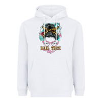 White nail tech life messy bun Heavyweight Hoodie - BarkalooDesign