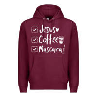 Burgundy Checklist Jesus Coffee Mascara Premium Hoodie - trangStudio