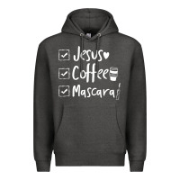 Charcoal Heather Checklist Jesus Coffee Mascara Premium Hoodie - trangStudio