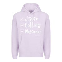 Lilac Checklist Jesus Coffee Mascara Premium Hoodie - trangStudio
