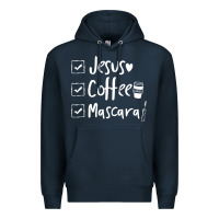 Navy Checklist Jesus Coffee Mascara Premium Hoodie - trangStudio