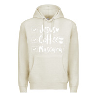 Oatmeal Heather Checklist Jesus Coffee Mascara Premium Hoodie - trangStudio