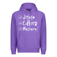 Purple Checklist Jesus Coffee Mascara Premium Hoodie - trangStudio