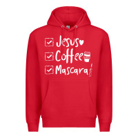 Red Checklist Jesus Coffee Mascara Premium Hoodie - trangStudio