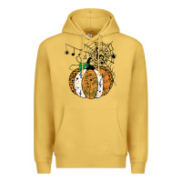 Antique Gold halloween pumpkin music symbols music teacher halloween t shirt copy Premium Hoodie - trangStudio