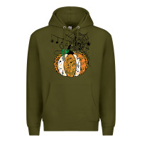 Army Green halloween pumpkin music symbols music teacher halloween t shirt copy Premium Hoodie - trangStudio