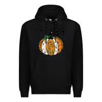 Black halloween pumpkin music symbols music teacher halloween t shirt copy Premium Hoodie - trangStudio