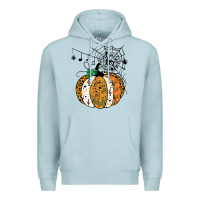 Blue Mist halloween pumpkin music symbols music teacher halloween t shirt copy Premium Hoodie - trangStudio