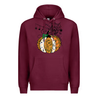 Burgundy halloween pumpkin music symbols music teacher halloween t shirt copy Premium Hoodie - trangStudio