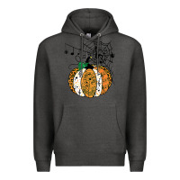 Charcoal Heather halloween pumpkin music symbols music teacher halloween t shirt copy Premium Hoodie - trangStudio