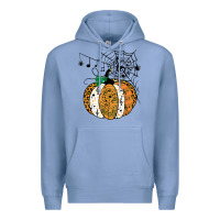 Colony Blue halloween pumpkin music symbols music teacher halloween t shirt copy Premium Hoodie - trangStudio