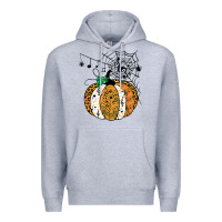 Heather Grey halloween pumpkin music symbols music teacher halloween t shirt copy Premium Hoodie - trangStudio