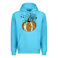 Ocean Blue halloween pumpkin music symbols music teacher halloween t shirt copy Premium Hoodie - trangStudio