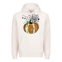 Pale Pink halloween pumpkin music symbols music teacher halloween t shirt copy Premium Hoodie - trangStudio