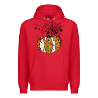 Red halloween pumpkin music symbols music teacher halloween t shirt copy Premium Hoodie - trangStudio