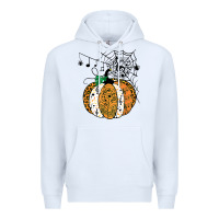 White halloween pumpkin music symbols music teacher halloween t shirt copy Premium Hoodie - trangStudio