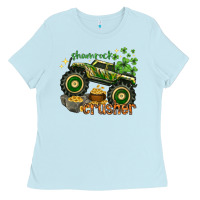 Baby Blue shamrock crusher Ladies Tee - NancyCooperArtShop