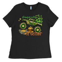 Black shamrock crusher Ladies Tee - NancyCooperArtShop