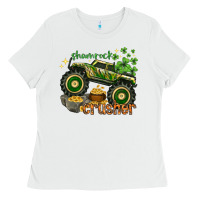 White shamrock crusher Ladies Tee - NancyCooperArtShop