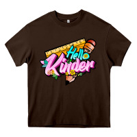 Chocolate Brown hello kinder Heavy Core Tee - JahusDesignShop