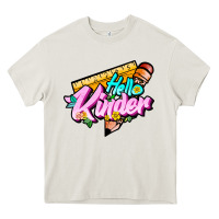 Cream hello kinder Heavy Core Tee - JahusDesignShop