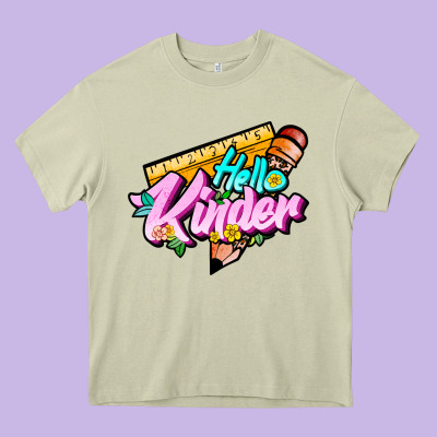Hello Kinder Heavy Core Tee Designed By Jahusdesignshop