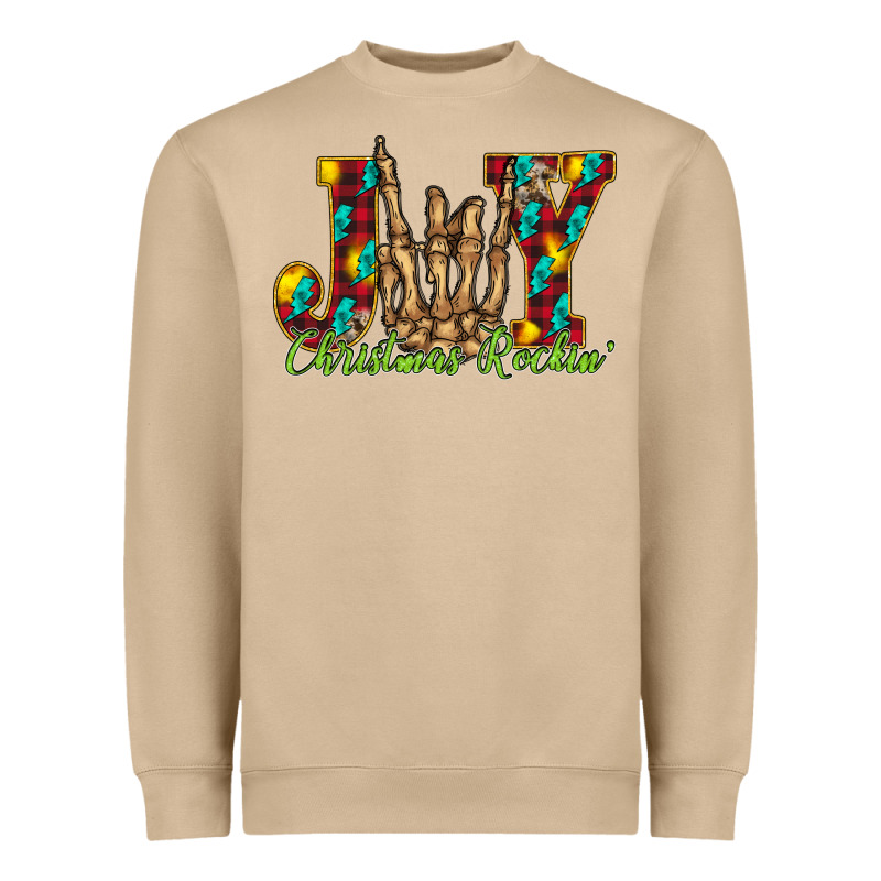 Joy Christmas Rockin Heavyweight Sweatshirt by CowhideDigitalArt | Teevron