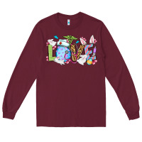 Burgundy Love Nurse Easter Long Sleeve Tee - OliviaCreatesArt
