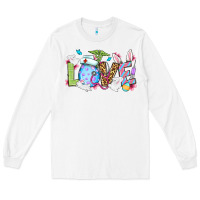 White Love Nurse Easter Long Sleeve Tee - OliviaCreatesArt