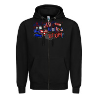 Black red white and boom Zipper Hoodie - Artiststas