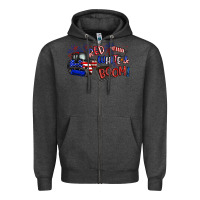 Charcoal Heather red white and boom Zipper Hoodie - Artiststas