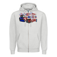 Red White And Boom Zipper Hoodie | Teevron