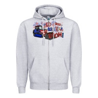Heather Grey red white and boom Zipper Hoodie - Artiststas