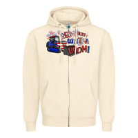 Sandshell red white and boom Zipper Hoodie - Artiststas