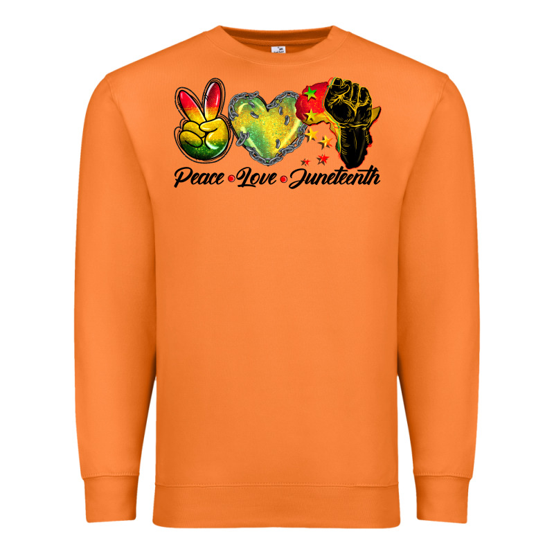 Peace Love Juneteenth Premium Sweatshirt by BarkalooDesign | Teevron
