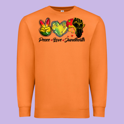 Peace Love Juneteenth Premium Sweatshirt Designed By Barkaloodesign