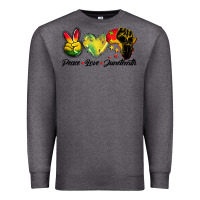 Charcoal Heather peace love juneteenth Premium Sweatshirt - BarkalooDesign